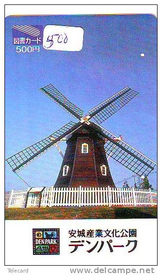 Télécarte Japon * MOULIN (500) WINDMILL * Phonecard * Mühle * TELEFOONKAART JAPAN * MOLEN - Landschappen