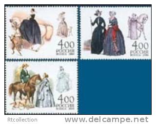 Russia 2004 Ladies' Riding Side-saddle Horse Woman Lady In Habit For Out-of-town Costumes Sports MNH Michel 1187-1189 - Collections