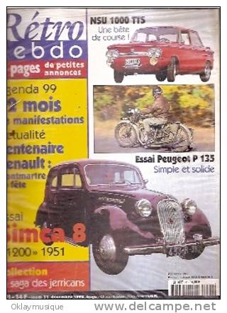 Rétro Hebdo N°91 (simca 8 1200 De 1951) - Littérature & DVD