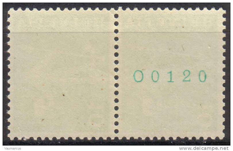 Zu 356R.01 ** / MNH O0120 Paire Gomme Jaunâtre Zu Spécial 7,- à 20 % Voir Scans Recto/verso - Coil Stamps