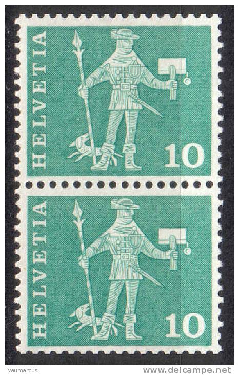 Zu 356R.01 ** / MNH M0505 Paire Gomme Blanche Zu Spécial 7,- à 20 % Voir Scans Recto/verso - Rollen