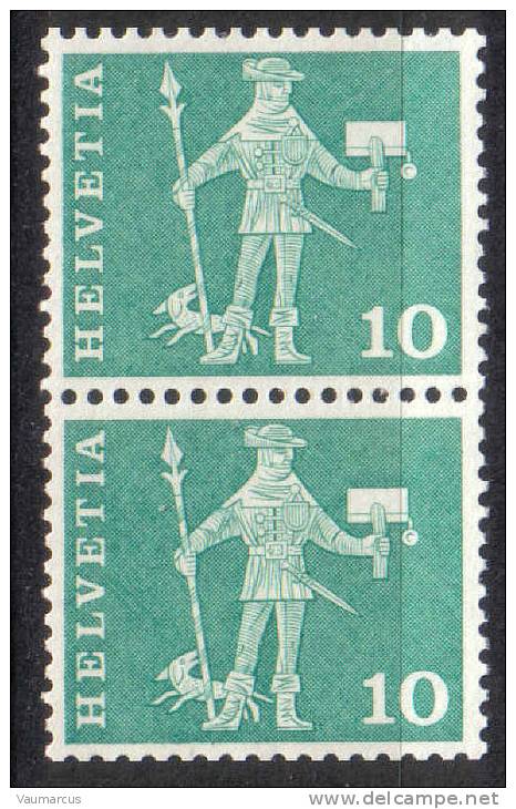 Zu 356R.01 ** / MNH P0785 Paire Gomme Blanche Zu Spécial 7,- à 20 % Voir Scans Recto/verso - Rollen