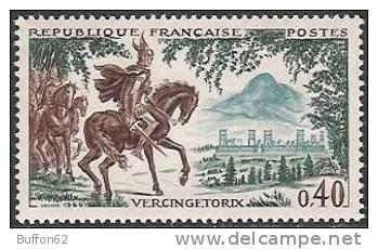 F1 - France (1966) - Vercingétorix (82-46 Av. J-C). Gaulois. Cheval / Horse. Taille-douce, Dentelé 13. Y&T N°1495. - Vor- Und Frühgeschichte