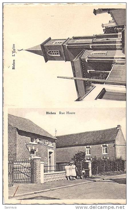 Blehen - Rue Haute  /  L´Eglise  (double Carte) - Hannuit