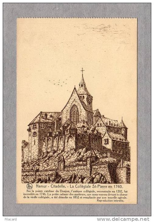 26622   Belgio,  Namur  -  Citadelle,  La  Collegiale  St-Pierre En  1740,  VG  1928 - Namur