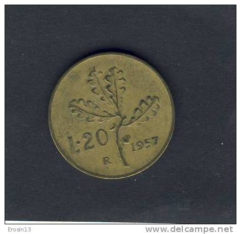 MONNAIE - ITALIE - 20 LIRES 1957 - 20 Liras