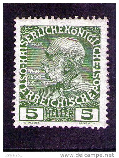 1908 - 60 Anniv. Du Regne Francois Joseph  Y&T No 104 Et Michel No 142 MH - Neufs