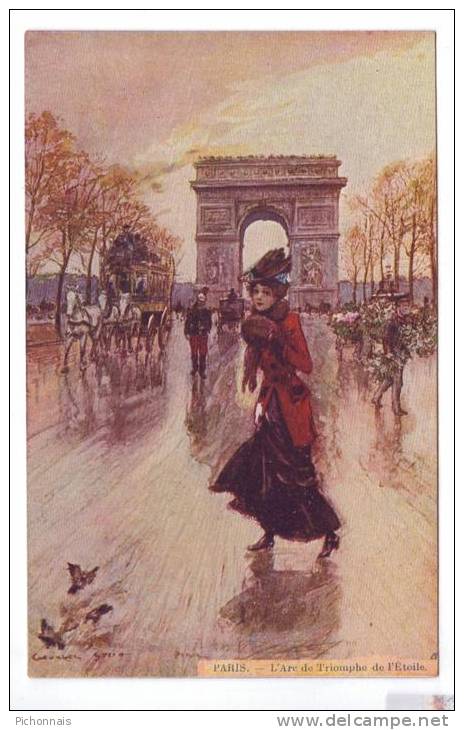 75 PARIS   L´ Arc De Triomphe Champs Elysees Gorges Stein Litho - Lots, Séries, Collections