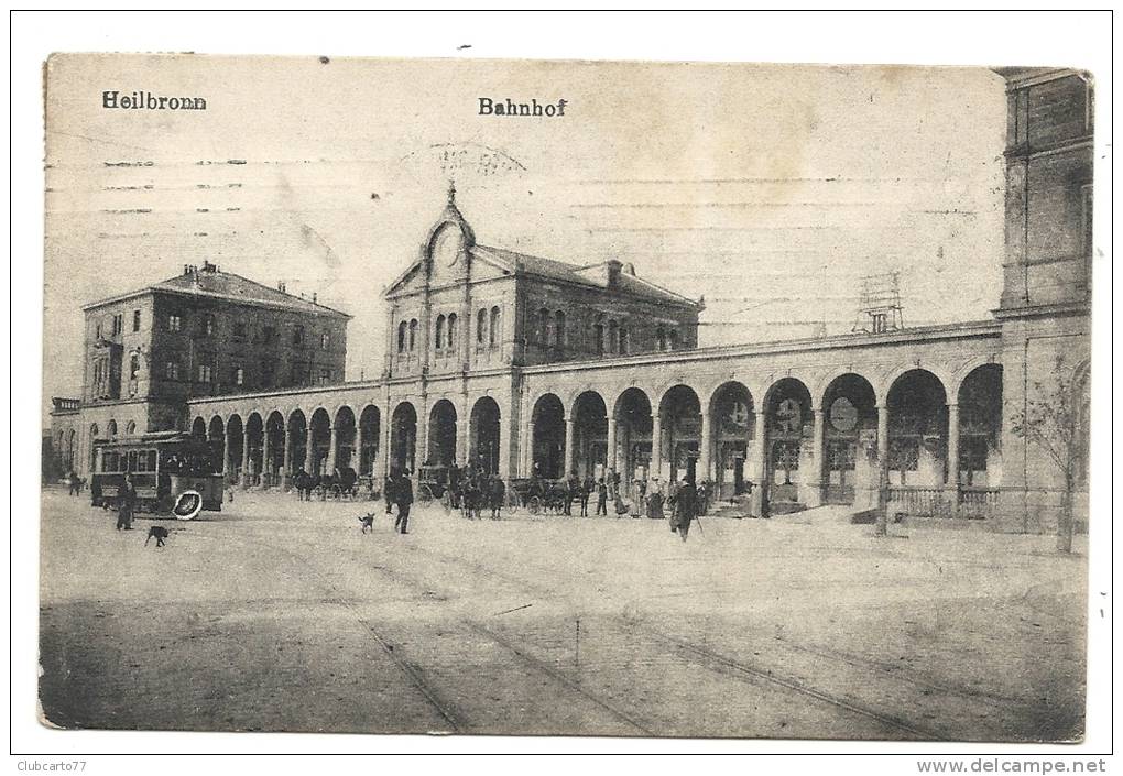 Heilbronn (Allemagne) : Bahnhof Mit Tramway Im 1909 (lebendig). - Heilbronn