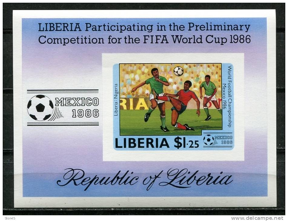 Liberia 1986 Sheet Imperf. MNH Soccer(Football) Cup World Championship Proof - 1986 – Mexique