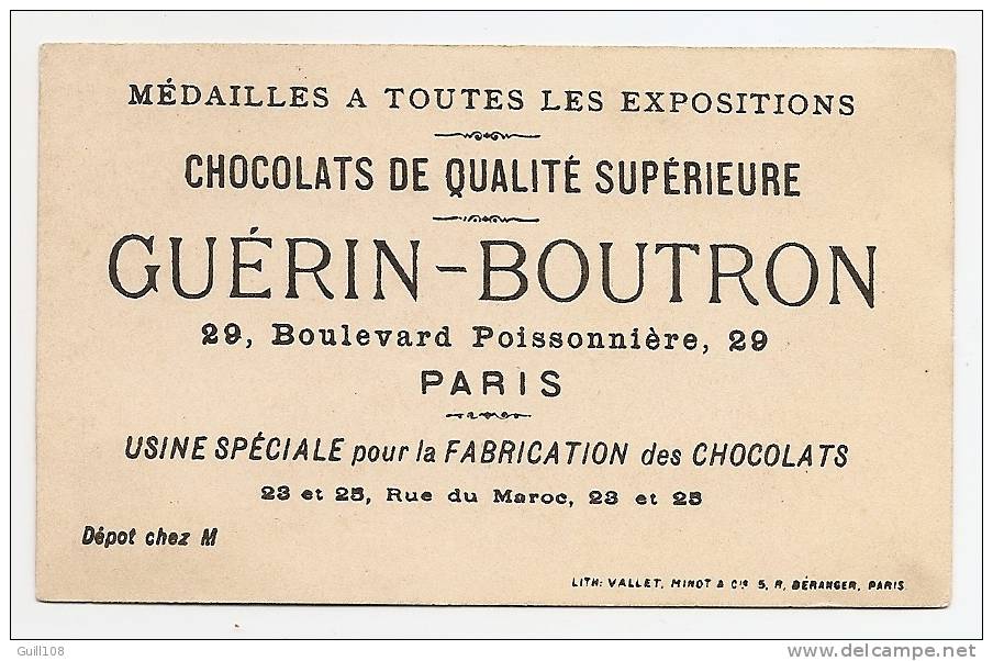 Chromo Dorée Chocolat Guérin Boutron Vallet Minot Récréation Fillette Enfant Chat Jouet Bobine Fil Pelotte Laine A15-119 - Guerin Boutron