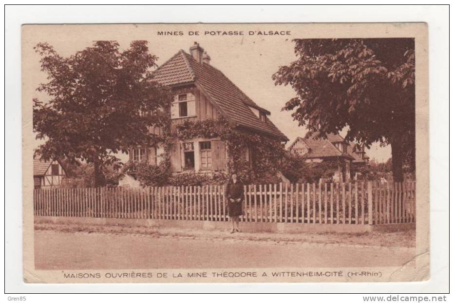 CPA MINES DE POTASSE D´ALSACE, MAISONS OUVRIERES DE LA MINE THEODORE A WITTENHEIM CITE, HAUT RHIN 68 - Wittenheim