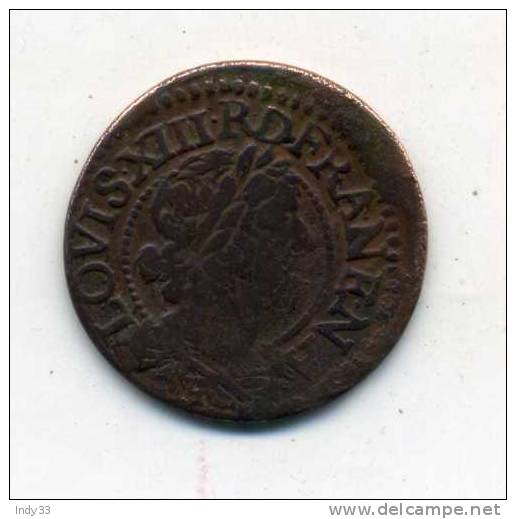 - FRANCE . LOUIS XIII  . DOUBLE TOURNOIS 1638 . - 1610-1643 Louis XIII The Just