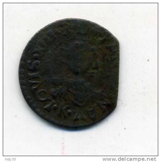 - FRANCE . LOUIS XIII  . DOUBLE TOURNOIS 1637 . - 1610-1643 Louis XIII Le Juste