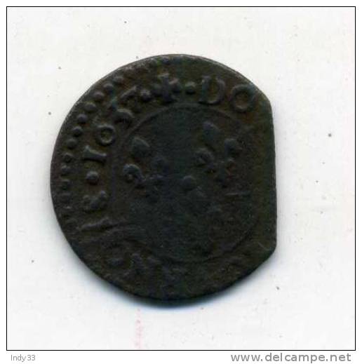 - FRANCE . LOUIS XIII  . DOUBLE TOURNOIS 1637 . - 1610-1643 Ludwig XIII. Der Gerechte