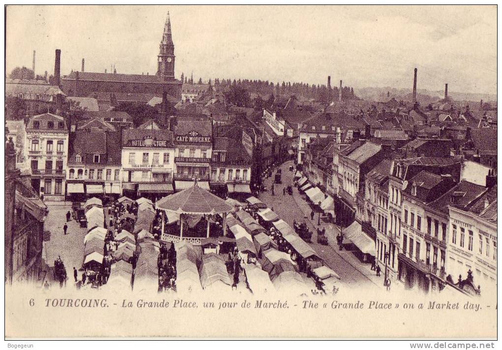 59 6 TOURCOING La Grande Place Un Jour De Marché - Tourcoing