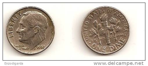 1 Dime – Roosevelt – Etats-Unis – 1967 – Cuivre Nickel – Etat TTB – KM 195a - 1946-...: Roosevelt