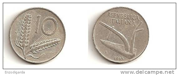 10 Lire – Italie – 1955– Epis De Blé – Aluminium – Etat TTB – KM 93 - 10 Liras