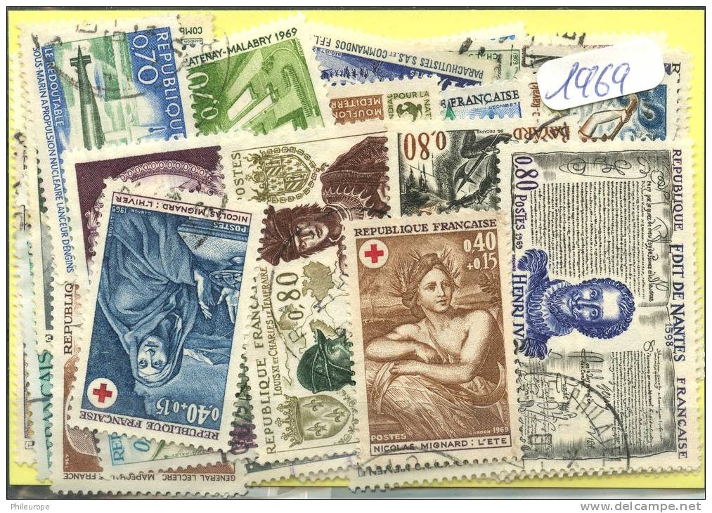 France  Années Completes (o) 1969 (40 Timbres) - 1960-1969