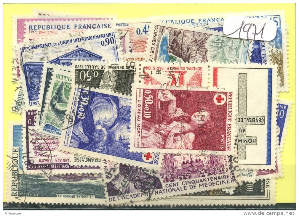 France  Années Completes (o) 1971 (39 Timbres) - 1970-1979