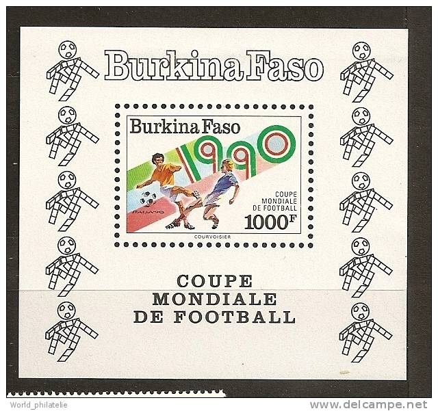 Burkina Faso 1990 N° BF 38 ** Italia 90, Coupe Du Monde, Football, Italie, Ballon, Logo - Burkina Faso (1984-...)