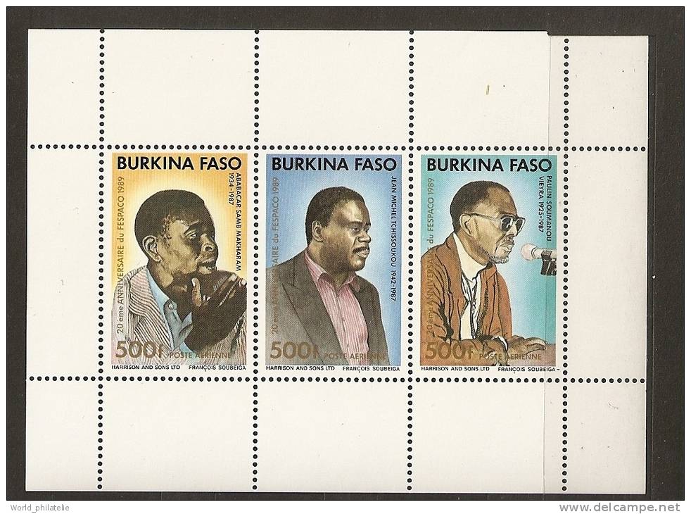 Burkina Faso 1989 N° BF 36 ** FESPACO, Festival Du Film, Ababacar Samb Makharam, Jean-Michel Tchissoukou, Vieyra - Burkina Faso (1984-...)