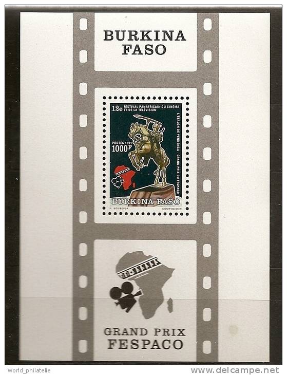 Burkina Faso 1991 N° BF 40 ** FESPACO, Festival Du Film, Télévision, Cheval, Etalon De Yennanga, Caméra - Burkina Faso (1984-...)