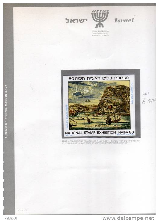 ISRAEL - ISRAELE  1980 ANNO COMPLETO  MONTATO SU FOGLIO GBE MNH  - ISRAEL COMPLETE YEAR MOUNTED ON SHEET GBE - Annate Complete