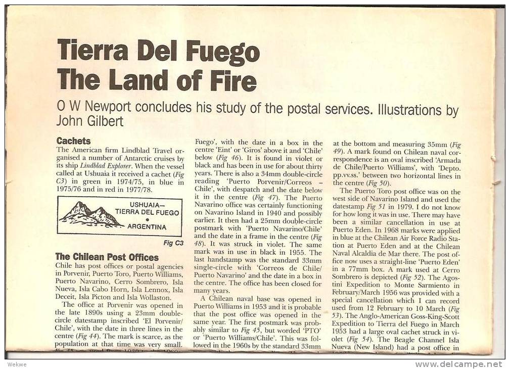 Chile. Fireland (Tierra De Fuego). Generalinformation With Many Cancellations Shown. - Philatelie Und Postgeschichte