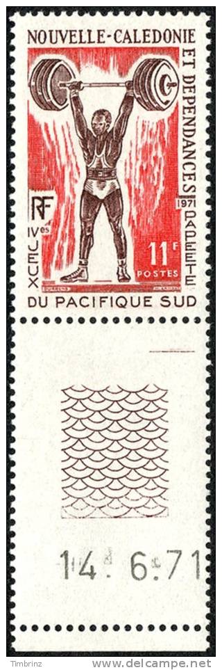 NOUV.-CALEDONIE 1971 - Yv. 375 ** SUP Bdf Daté  Cote= 3,50 EUR - Haltérophilie ..Réf.NCE12502 - Nuovi