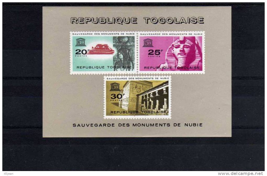 Togo: 1964 Beau Bloc N** Sauvegarde Des Monuments De Nubie - Egyptologie