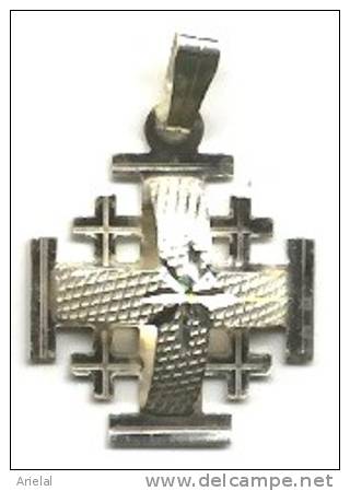 .925 Sterling Silver Layered Jerusalem Cross, CONSECRATED In Church Of The Holy Sepulchre In JERUSALEM - Pendants