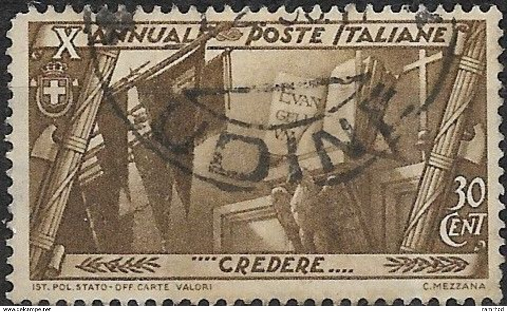 ITALY 1932 10th Anniv Of Fascist March On Rome - 30c. Religion FU - Oblitérés