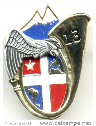 INSIGNE REGIMENT DES CHASSEURS ALPINS 13° BCA 2° COMPAGNIE ETAT EXCELLENT - Hueste