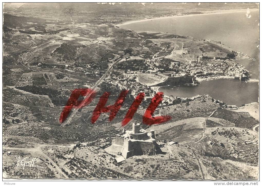 Collioure - Vue Aérienne: Le Fort Saint-Elme, La Ville Et La Plage D´Argelès, Ref 1203-162 - Collioure