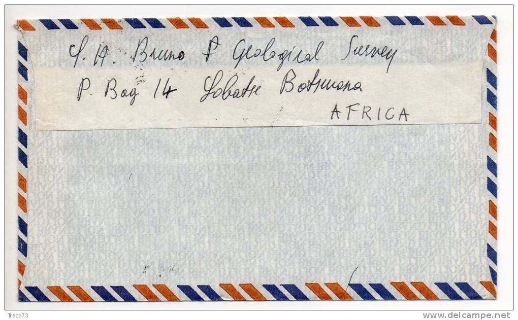 BOTSWANA  /  ITALIA  (Palermo)  - Cover_Lettera  1982 - AIR MAIL - Botswana (1966-...)