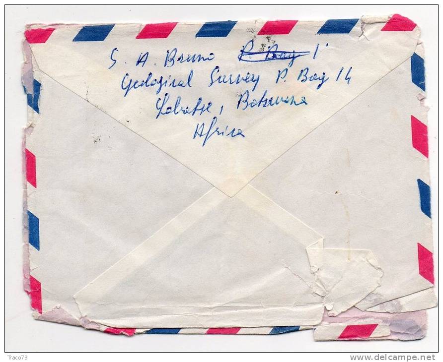 BOTSWANA  /  ITALIA  (Palermo)  - Cover_Lettera  1982 - AIR MAIL - Botswana (1966-...)