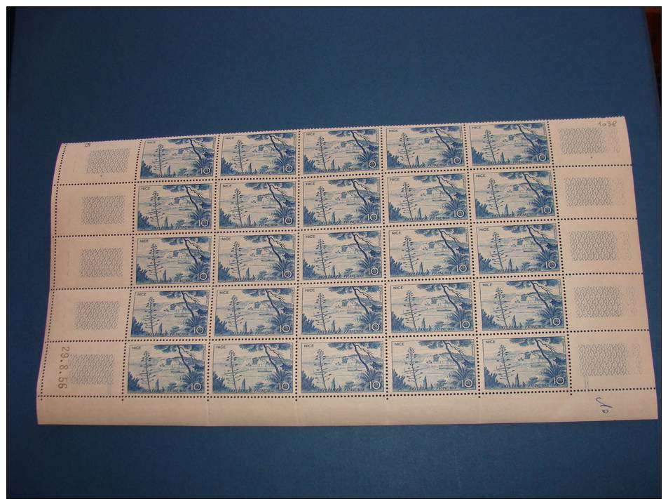 N°1038 En Demi Feuille De 25 Timbres Neuf** - Full Sheets