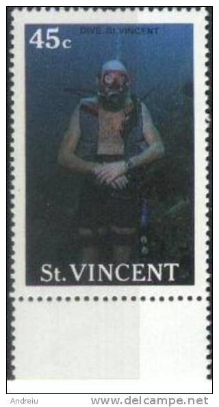 1988 Saint  Vincent  Scott 1096  Watersports Diving Tourism  MNH - St.Vincent & Grenadines