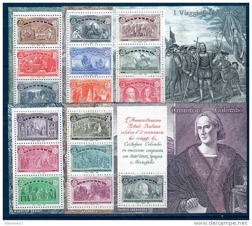 Italia / Italy  1992 -- Cristoforo Colombo --  6 Foglietti / MINISHEET ** MNH / VF - Blocks & Sheetlets