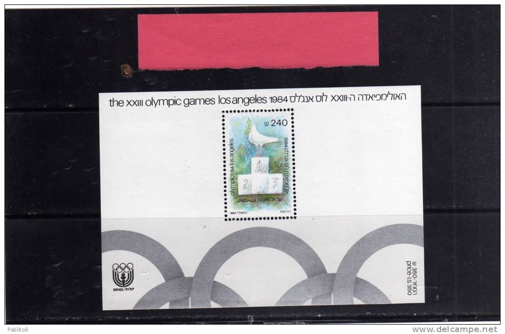 ISRAELE  1984  MNH GIOCHI OLIMPICI A LOS ANGELES FOGLIETTO - ISRAEL OLYMPIC GAMES SOUVENIR SHEET - Hojas Y Bloques