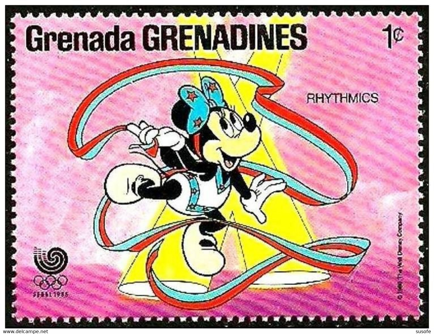 Granada Granadinas 1988 Scott 939 Sello ** Walt Disney Juegos Olimpicos Corea Seul Minnie Gimnasia Rítmica Grenadines - Disney