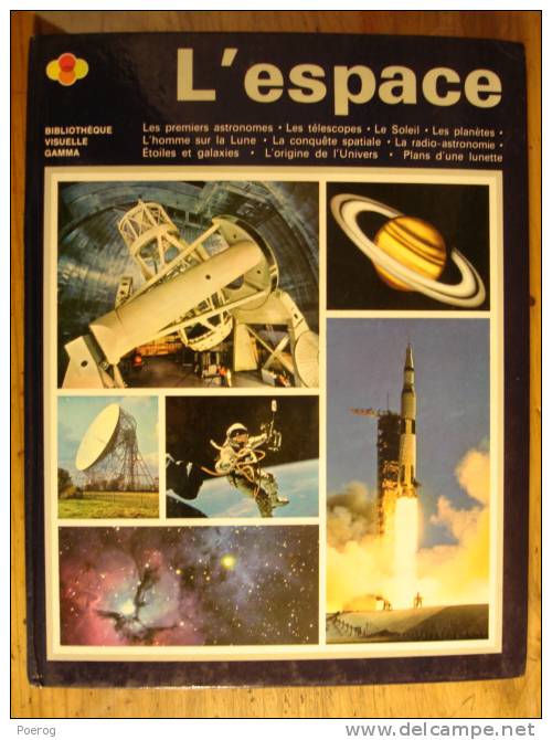 L'ESPACE - KENNETH W. GATLAND - BIBLIOTHEQUE VISUELLE GAMMA 1974  Astronomes Telescopes Soleil Planete Conquete Spatiale - Sterrenkunde