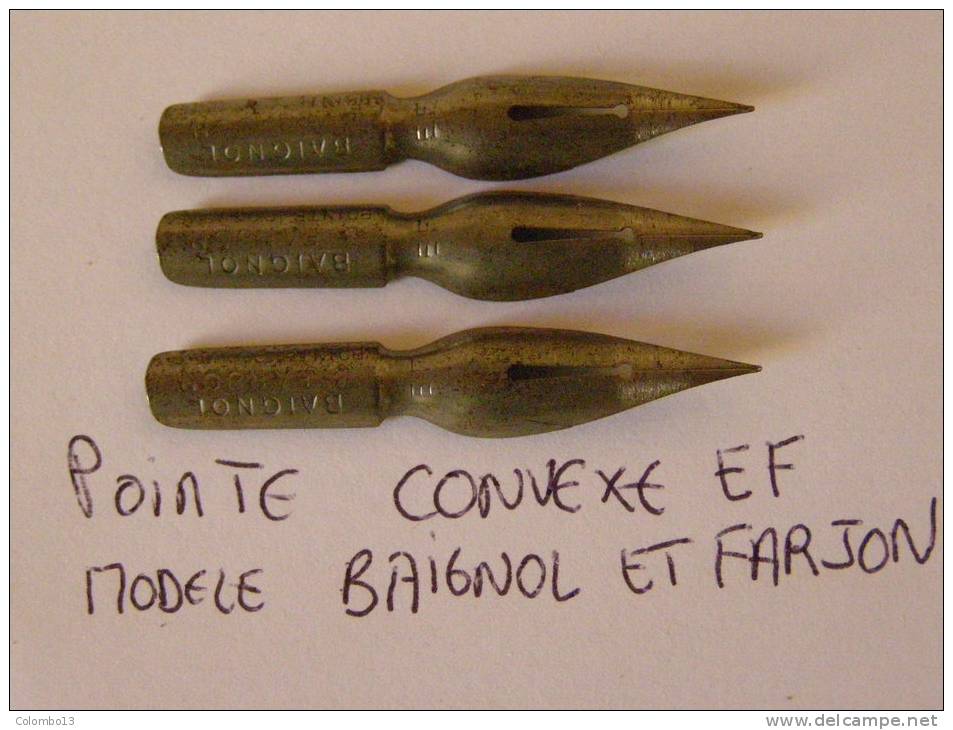 LOT 3 PLUMES BAIGNOL ET FARJON MODELE CONVEXE EF - Federn