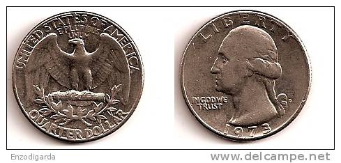 Quarter – Etats Unis – 1973 D – Washington – Nickel – Etat TTB – KM 164a - 1932-1998: Washington