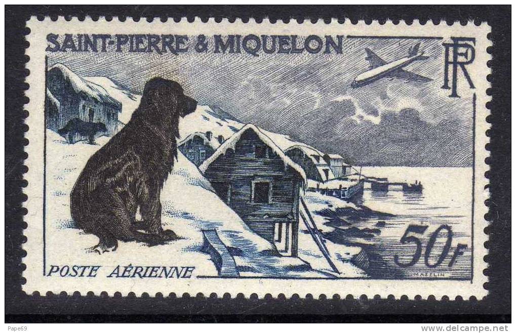 St Pierre Et Miquelon PA N° 24 X Série Courante : Chien Et Paysage Trace De Charnière SinonTB - Unused Stamps