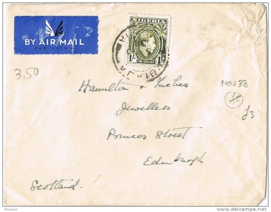 1976. Carta Aerea NBIAJA (Nigeria) 1938 A Escocia - Nigeria (...-1960)