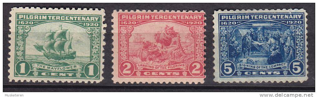 United States 1920 Mi. 255-57 Landung Der Pilgerväter (Puritaner) Halbinsel Cape Cod Bei Plymouth Complete Set MH* - Unused Stamps