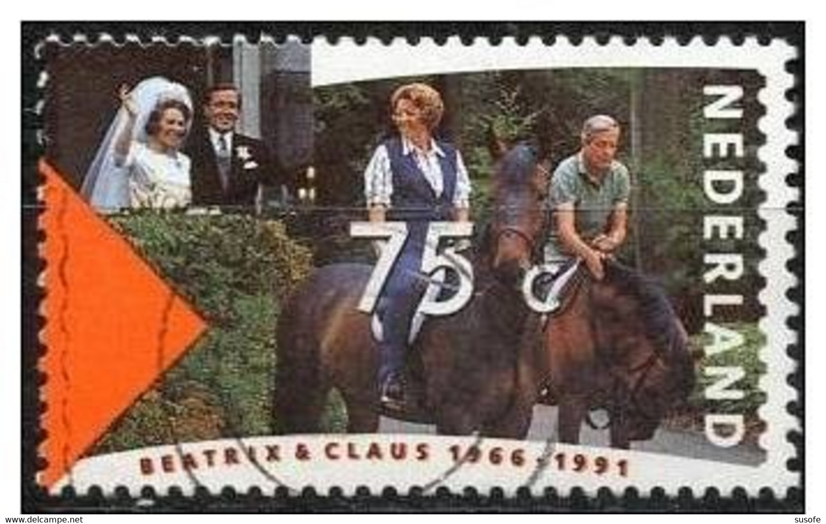 Holanda 1991 Scott 771 Sello º Aniv. Boda Real Beatriz Y Claus Michel 1401 Yvert 1371 Nederland Stamps Timbre Pays-Bas - Gebruikt