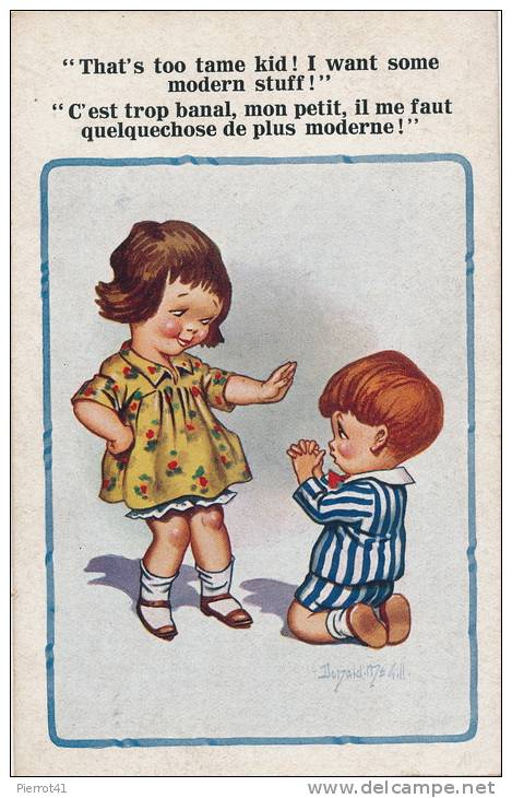 ENFANTS - Jolie Carte Fantaisie "That's Too Tam Kid! I Want Some Modern Stuff!! Signée Donald Mc GILL - Mc Gill, Donald